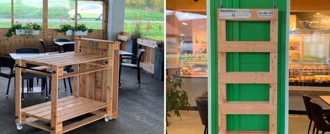 Café Gastronomie Ausstattung – Bäckerei mit Sitzplätzen im Freien