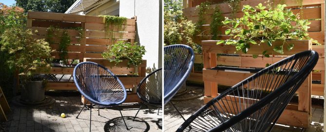 Sichtschutz Doppelhaus mit Pflanzgestell