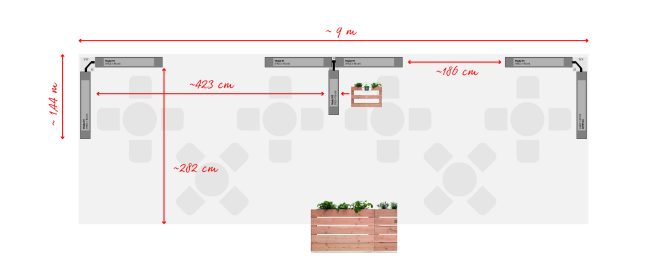 Beispiel 4 - Planen mit +PAL - Terrassenaustattung und Raumtrennen für die Gastronomie