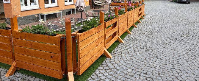 Sichtschutz Eiscafé Terrasse Gastronomie Raumtrenner Restaurant