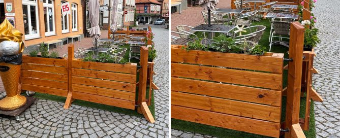Sichtschutz Eiscafé Terrasse Gastronomie Raumtrenner Restaurant