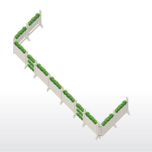 Sichtschutz Gastronomie Terrasse oder Raumtrenner Aussengastronomie mit PF120+ Fuss Beispiel 5b