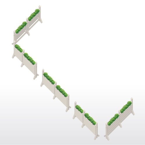 Sichtschutz Gastronomie Terrasse oder Raumtrenner Aussengastronomie mit PF120+ Fuss Beispiel 1b