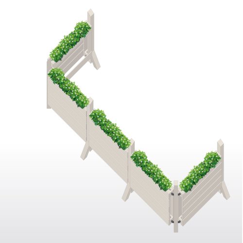 Sichtschutz Gastronomie Terrasse oder Raumtrenner Aussengastronomie mit PF120+ Fuss Element 3c